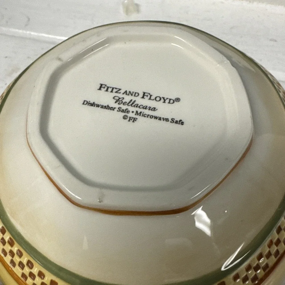 Fitz & Floyd Bellacara Hand-painted Cereal Soup Bowls‎ Set Of 3 Floral RARE